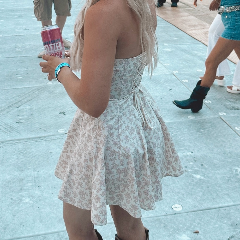 Urban Outfitters Cream Strapless Dress